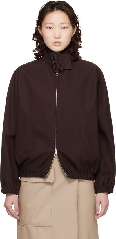 Courrèges Courrèges Brown Buckle Zipped Bomber Jacket