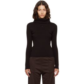 Courrèges Courrèges Brown High Collar Merino Wool Sweater