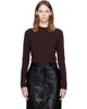 Courrèges Courrèges Brown Lambswool Fitted Crewneck Sweater - 1
