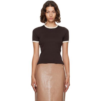 Courrèges Courrèges Brown Signature Contrast T-shirt