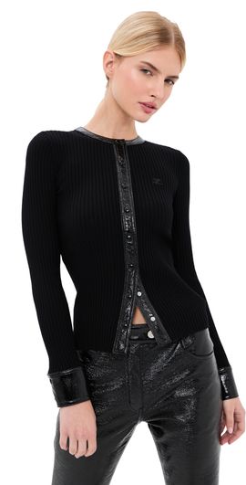 Courrèges Courrèges Contrasted Vinyl Cardigan Black