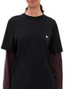Courrèges Courrèges Double Sleeve T-Shirt Black/Burnt Red - 1