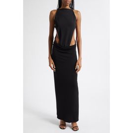 Courrèges Courrèges Draped Wool Stretch Crepe Cutout Dress
