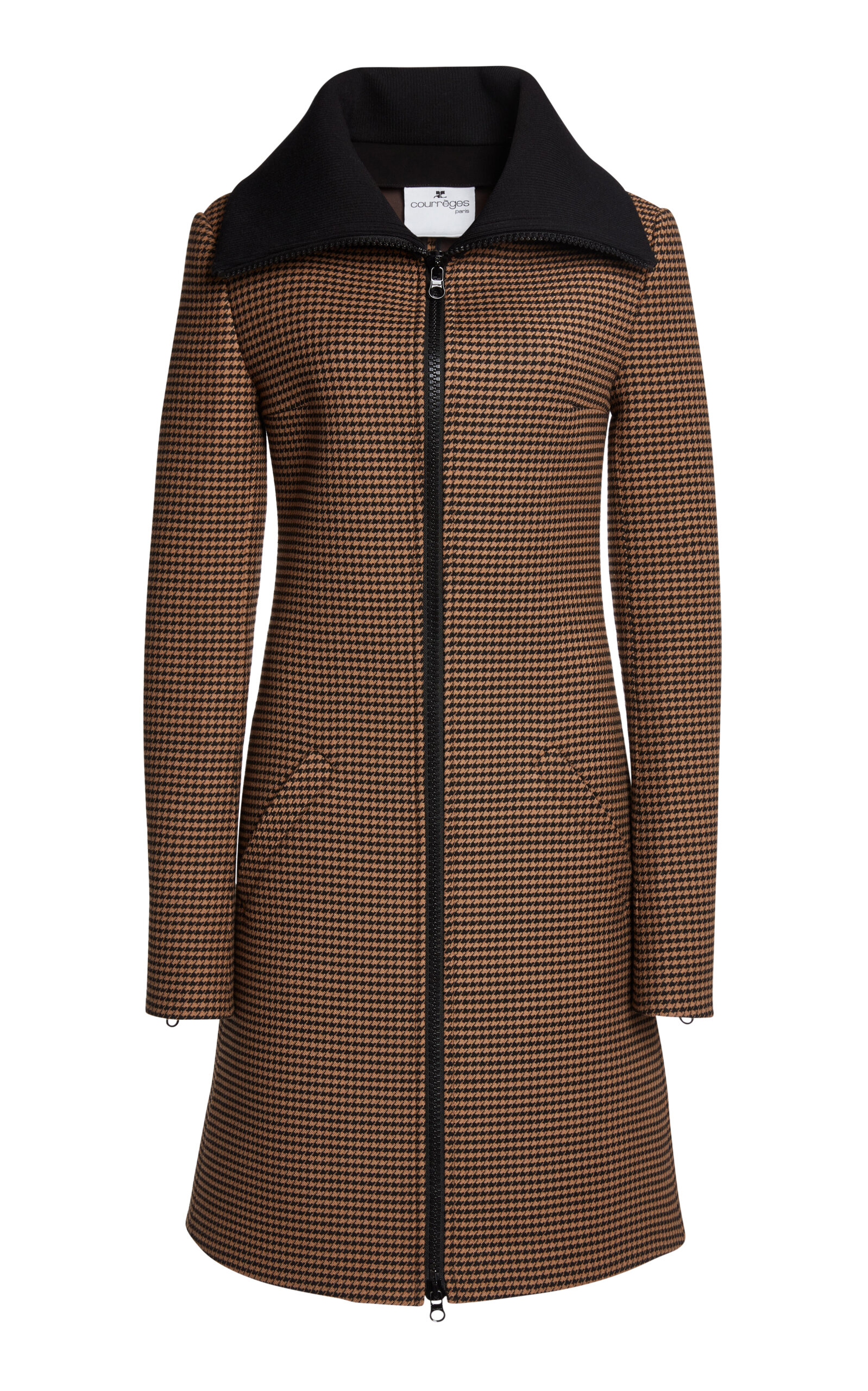 Courrèges Courrèges HighCollar Houndstooth Tailored Coat