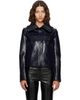 Courrèges Courrèges Navy High Collar Vinyl Jacket - 1
