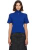 Courrèges Courrèges Navy Ribbed Collar Milano Knit Top - 1