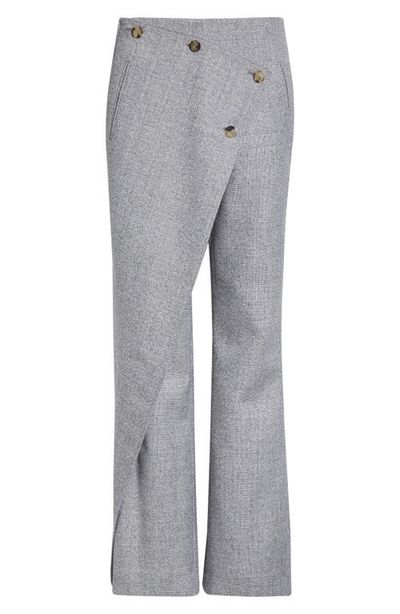Courrèges Courrèges Oblique Caviar Asymmetric Wool Straight Leg Pants