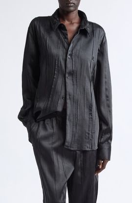 Courrèges Courrèges Oversize Crinkled Satin Button-Up Shirt