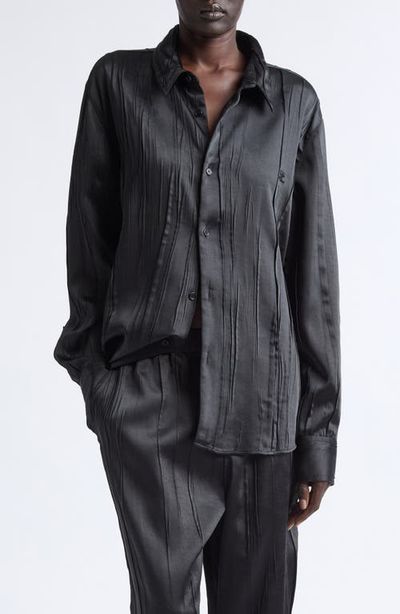 Courrèges Courrèges Oversize Crinkled Satin Button-Up Shirt