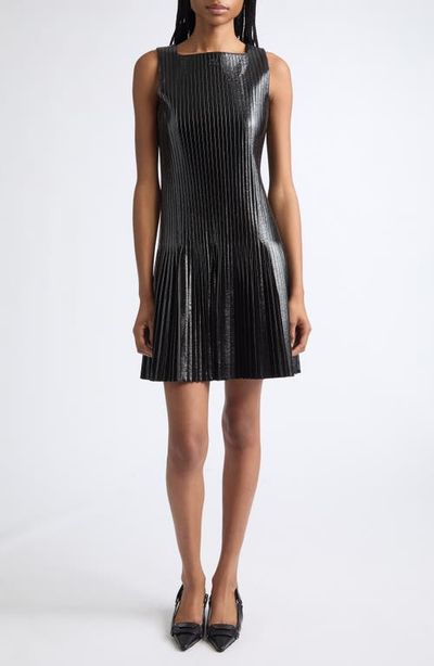 Courrèges Courrèges Pleated Faux Leather Minidress