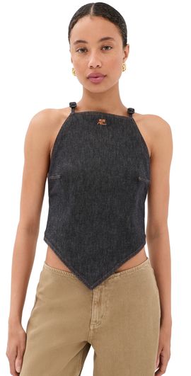 Courrèges Courrèges Pointy Denim Tank Top Brut