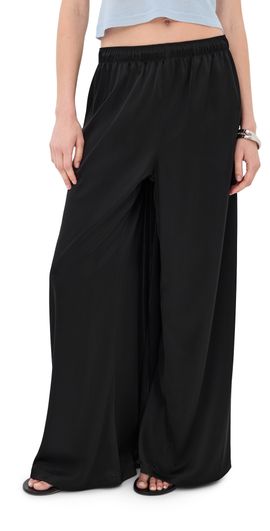 Courrèges Courrèges Satin Wide Train Pants Black