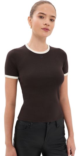 Courrèges Courrèges Signature Contrast T-Shirt Chocolate / Butter