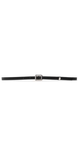 Courrèges Courrèges Square 10mm Leather Belt Black