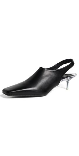 Courrèges Courrèges Transparent Kitten-Heel Slingbacks Black