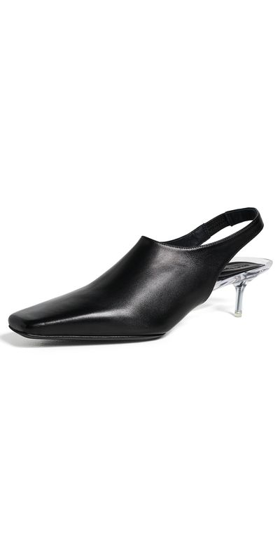 Courrèges Courrèges Transparent Kitten-Heel Slingbacks Black