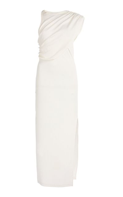 Courrèges Courrèges Twisted RibKnit Midi Dress White XS