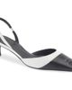 Courrèges Courrèges Two-Tone Kitten Heel Embossed Toe Slingback Pump - 1