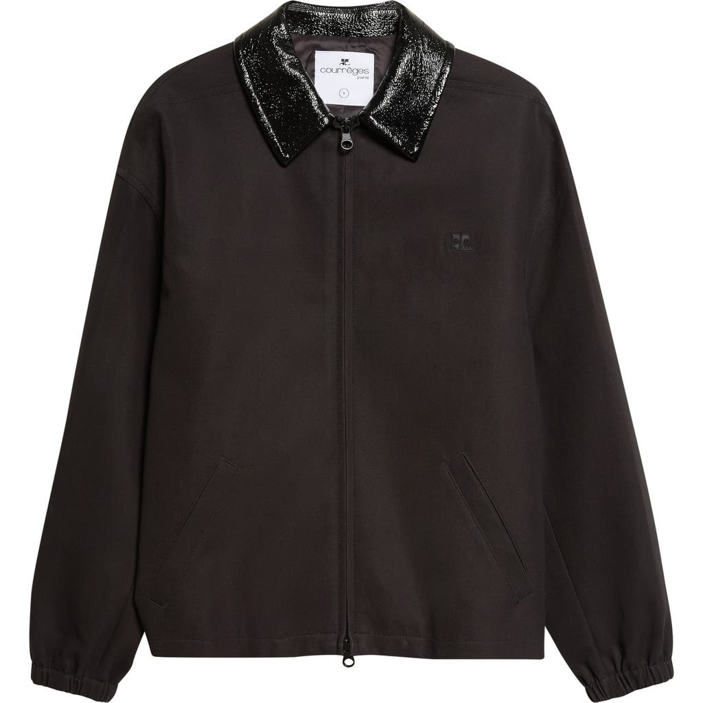 Courrèges Courrèges Vinyl Collar Cotton Canvas Bomber Jacket