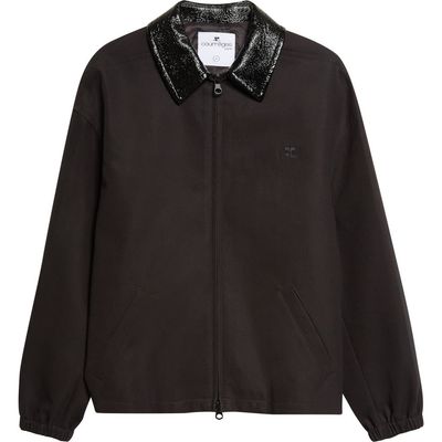 Courrèges Courrèges Vinyl Collar Cotton Canvas Bomber Jacket