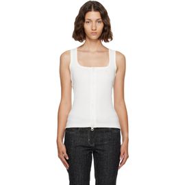 Courrèges Courrèges White 90's Rib Zipped Tank Top
