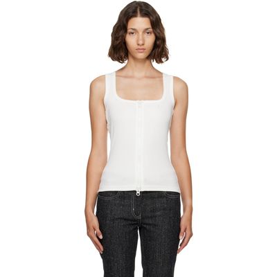 Courrèges Courrèges White 90's Rib Zipped Tank Top