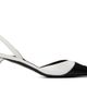 Courrèges Courrèges White & Black Vinyl Toe Cap Slingback Heels - 1