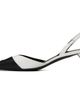 Courrèges Courrèges White & Black Vinyl Toe Cap Slingback Heels - 3