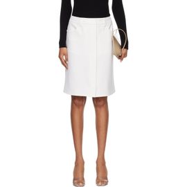 Courrèges Courrèges White Stretch Twill Snap Pencil Midi Skirt