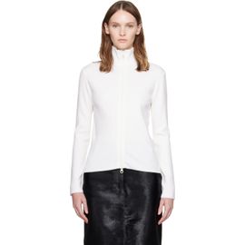Courrèges Courrèges White Zipped Merino Wool Cardigan