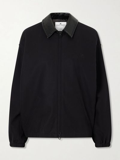 COURRÈGES Logo-embroidered cotton canvas bomber jacket
