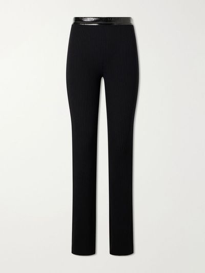COURRÈGES Ribbed flared vinyl pants