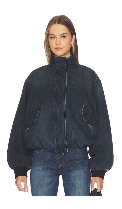 Courtney Zheng Courtney Zheng Cropped Denim Bomber Jacket
