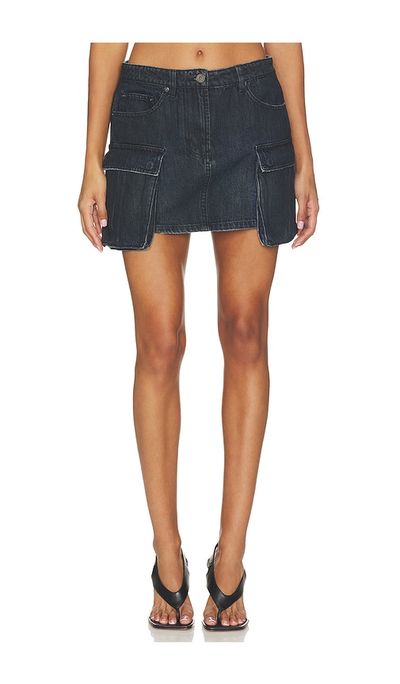 Courtney Zheng Courtney Zheng Denim Cargo Mini Skirt