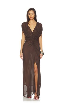 Courtney Zheng Courtney Zheng Ruched V Neck Gown
