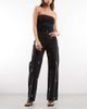 Courtside Courtside baggy wide leg embellished jeans with raw hem in black wash - 1