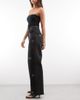 Courtside Courtside baggy wide leg embellished jeans with raw hem in black wash - 3