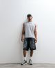 Courtside Courtside embellished flame denim shorts in washed black-Blue - 1