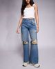 Courtside Courtside extreme distressed wide leg jeans in washed blue - 1