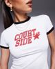 Courtside Courtside logo detail contrast seams baby tee in white - 3