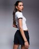 Courtside Courtside logo detail contrast seams baby tee in white - 4