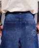 Courtside Courtside seam detail denim jorts in washed blue - 4