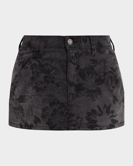Cout De La Liberte Floral Denim Mini Skirt