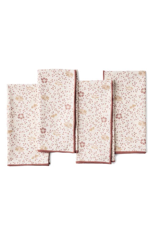 Coyuchi Coyuchi Set of 4 Organic Cotton Print Percale Napkins