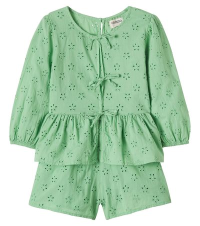 Cozmo Cozmo Alma broderie anglaise top and shorts set