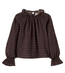 Cozmo Cozmo Artis ruffled cotton flannel top