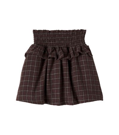 Cozmo Cozmo Baia checked cotton flannel skirt