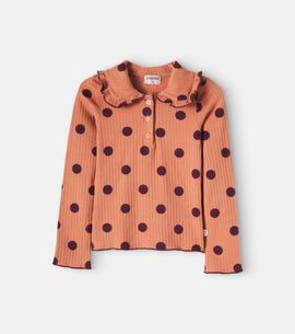 Cozmo Cozmo Cala polka-dot cotton top