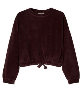 Cozmo Cozmo Fara cotton-blend velvet sweatshirt