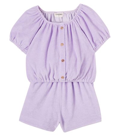 Cozmo Cozmo Judy cotton-blend terry top and shorts set